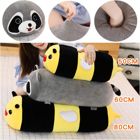 Bee Plush Pillow - Cute Soft Stuffed Animal Toy - 23.6" Hugging Pillow Gifts