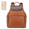 Leather Diaper Bag Backpack, 14 Pockets, Fashion Diaper Bag Leather with Changing