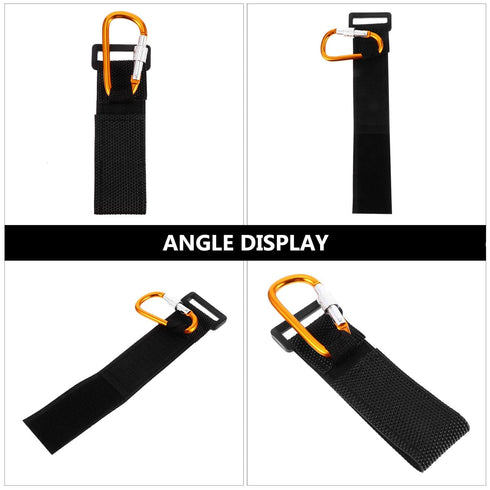 SWETRACE 2pcs Stroller Hooks Aluminum Alloy with Pu Strap, Anti-Slip Pram Clips for Diaper Bags and Grocery, Universal