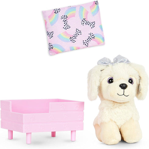 Glitter Girls Zeke 6-inch Dog Plush, Golden Retriever Stuffed Animal, Poseable Legs, 14-inch Doll Accessories for Kids