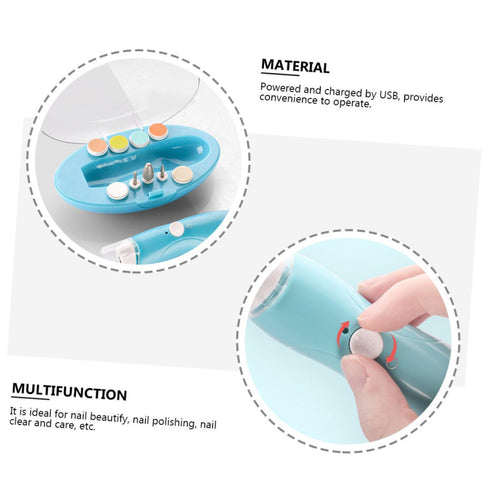 MERRYHAPY Rechargeable Electric Nail Polisher Kit for Adults Boy Girl and Pets Multifunctional Nail Grinding Machine