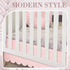 Hahafelt 28"x 52" 14" 4-Sided Pink Scalloped Crib Skirt with Drop Pleated Dust Ruffle with Split Corners for Baby Boys