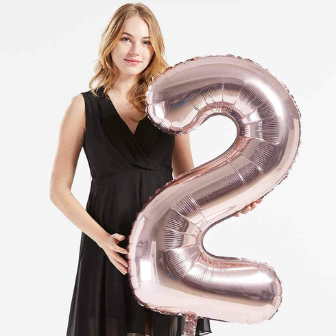 40inch Jumbo Digital Number Balloons, 12 Helium Rose Gold Foil, 12th Birthday Decoration for Girls or Boys, 12 Party