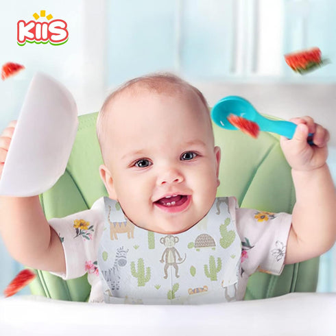 KIIS Disposable Baby Bibs - Individually Packaged for Baby Boys and Girls, Hygienic, Soft and Leakproof (20 PCS / 60