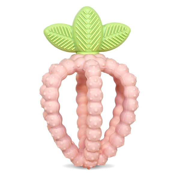 RaZbaby Bites Silicone Baby Teething Toy Sensory Toy with Textured BerryBumps for