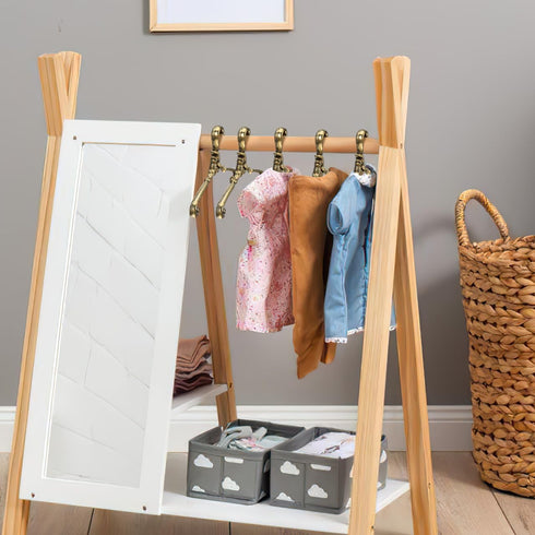 Ipetboom 24pcs 1.6In Miniature Clothes Hangers - Mini Doll House Garment Dress Up Metal Rack - Wire Outfit Holders