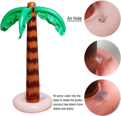 Inflatable Palm Tree Decoration, 2 Pack Jumbo Coconut Trees for Hawaiian Luau Party Decor