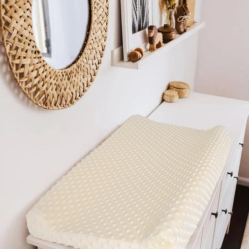 Owlowla Changing Pad Cover, Soft Minky Dots Changing Table Sheets for Baby Boy and Girl (Cream)