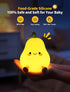 3 Dimmable Pear Night Light for Kids, Nursery Night Lights, Bedside Touch Lamp, Cute Silicone Nightlight for Baby
