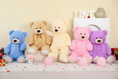 MorisMos 4 Feet Giant Pink Teddy Bear Stuffed Animal, 51.2in Large Plush for Baby Shower, Valentine's Day, Christmas,