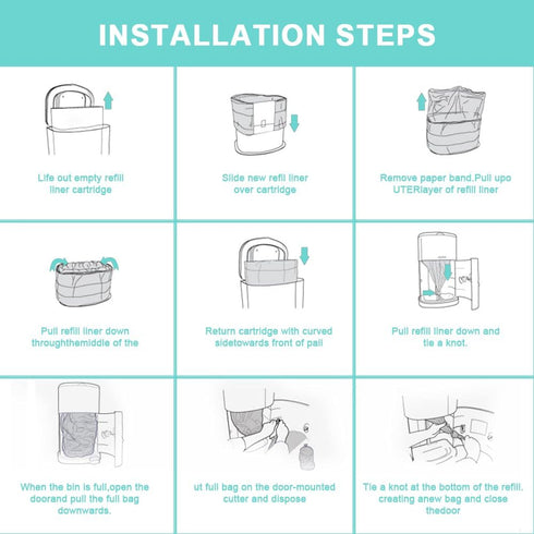 330 Scented,Pack 4 Diaper Disposal Liner Refills Compatible with Janibell Akord Series Adult Diaper System, Lightly