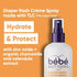 Bébé Bottoms Baby Diaper Rash Cream Spray, No-Rub Touch Free Application, 50 ml