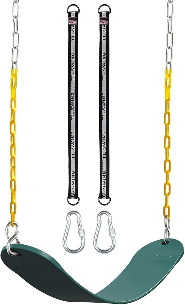 DECORLIFE Swing Seat for Swing Set, Replacement Kit with Tree Swing Straps, Supports 330lb, Green