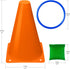 Eocolz 3 in 1 Carnival Games Set - Soft Plastic Cones, Bean Bags, Ring Toss Games for Kids Birthday Party Supplies