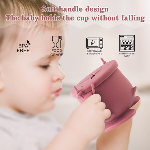 Qshare Snack Cup for Toddlers,Toddler Snack Containers,Spill Proof Food Containers,Baby Treat Catcher,Food Grade