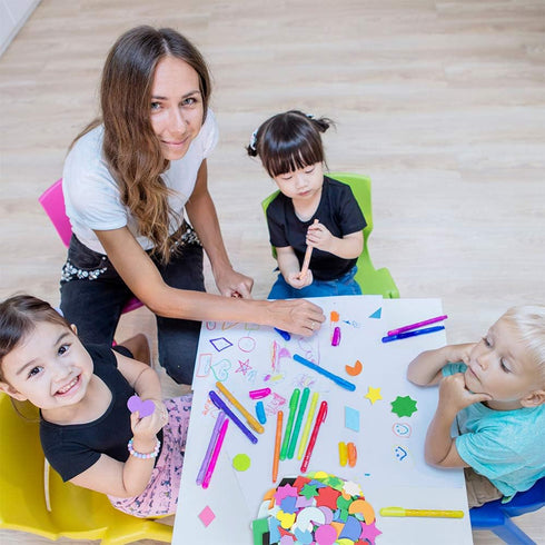 1035 Pcs 15 Colors 3 Sizes 22 Shape Bulk Foam Stickers, Self-Adhesive Geometry Shapes for Kids Classroom Art Crafts