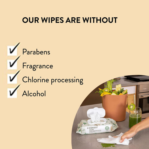 The Honest Company Clean Conscious Unscented Wipes, 576 Count, Compostable, Plant-Based, Hypoallergenic