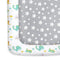 Pack and Play Sheets, 2 Pack Mini Crib Sheets, Stretchy Fitted Sheet for Graco Pack n Play, Dinosaur and Grey Star