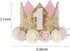 Birthday Crown Hat for Girls, Princess Sparkle Pink Flower Headband Party Decorations