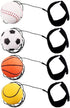 White Baseball Wrist Ball Wristband Toy with Basketball, Baseball, and Football for Boys Girls Party Favor (1.9 inches)