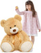 Tezituor 40in Giant Teddy Bear, Big Stuffed Animal Plush, Light Brown Soft Gifts for Baby Shower, Valentine, Birthday