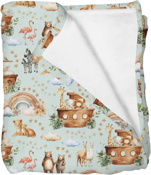 Selgkds Cute Baby Animals Baby Blankets for Girl Boy Bear Lion Zebra Giraffe