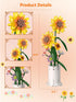 AMSHINE Set, Sunflower Bouquet Building Block Flower with Vase Building Toys, Home Garden Office Decorations and Party