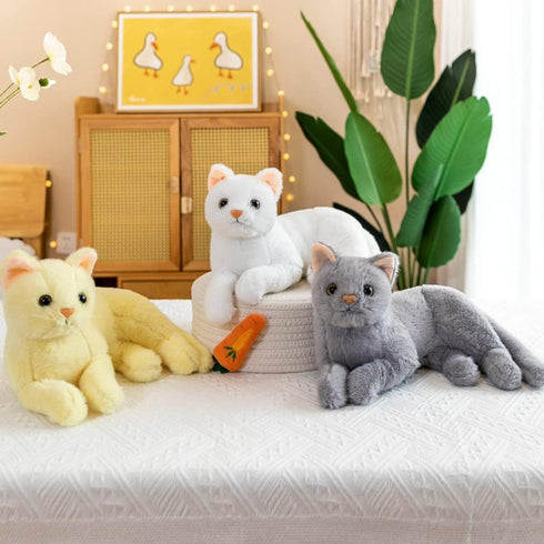 Toddmomy Plush Stuffed Cat Doll Toy, Adorable Grey Cat Stuffed Animal, Cartoon Cat Doll for Kids Home Decor and Sofa