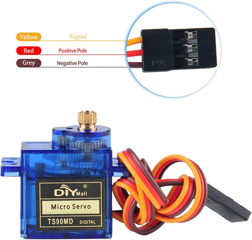4 Packs TS90MD 9g Micro Digital Servo - Full Metal Gear RC Servo for RC Drone Smart Car (90-180 Degree Angle)