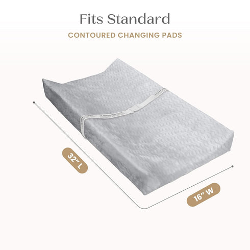 Grey Wavy Plush Changing Pad Cover by Delta Children