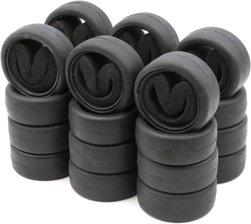 hobbysoul 24pcs RC 1/10 On Road Slick Tire Rubber Tyre with Foam Insert for 1:10 Touring Drift Car