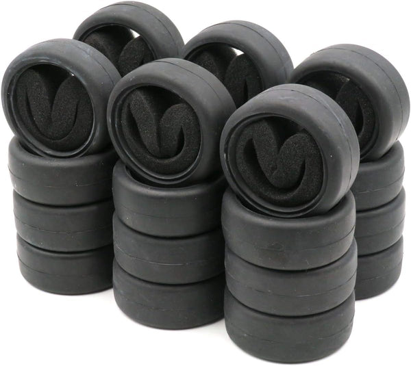 hobbysoul 24pcs RC 1/10 On Road Slick Tire Rubber Tyre with Foam Insert for 1:10 Touring Drift Car
