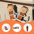 Vantico 2 Pack Cute Stroller Hooks for Hanging Diaper Bags, Universal Leather Stroller Clips with Bear Design, Non-Slip
