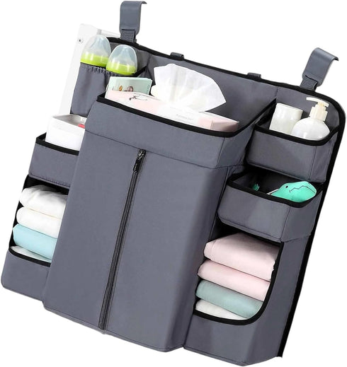 Tuygn Tuyen Multilayer Nursery Storage Bag For Crib Essentials Hanging Diaper Organizer For Changing Table