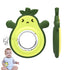 suhunide Baby Rattles Teething Toy for Babies 0-6 Months, Avocado Design BPA Free,