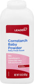 LEADER Cornstarch Baby Powder, Naturally Derived Cornstarch Aloe & Vitamin E, Hypoallergenic,