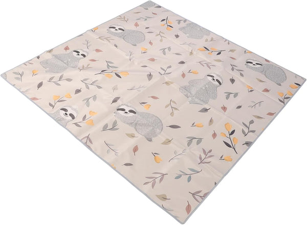 ICRPSTU 130x130cm Under High Chair Mat, Oxford Cloth Non Slip Washable Portable Baby Splat Mat with Granular Latex