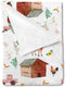 Watercolor Farm Animals Baby Blanket, Farm Pig Rooster Lamb Cow Duck, Soft Swaddle Blanket 30x40 for Toddler Nursery