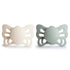 0-6 FRIGG Butterfly Anatomical SilkySoft Silicone Baby Pacifier | Made in Denmark | BPA-Free (Cream/Sage, Months)