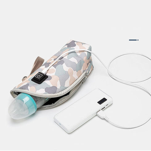 SIXRUN Constant Temperature, USB Baby Bottle Warmer, Portable Travel Milk Heat Keeper Warming Bag for Baby Bottles