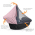 Summer 2-in-1 liuliuby Baby Car Seat Cover | Breathable Carseat Sun Shade & Mosquito Net | UV Protection Lightweight