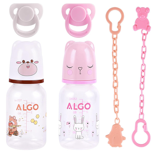 BABESIDE 6 Pcs Reborn Baby Doll Accessories Set, Cute Bear Pattern Baby