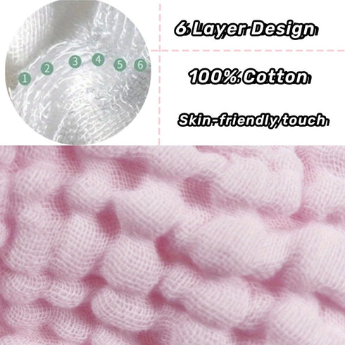 6Pack 20''x10'' 100% 6 norinori Baby Burp Cloths Muslin Washcloths - Muslin Burp Cloths Large Extra Soft Absorbent Baby