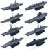 Kvvdi 8 Sets 3D-Puzzle Model Battleship Aircraft Carrier Toy Submarine, Plastic Model Warships