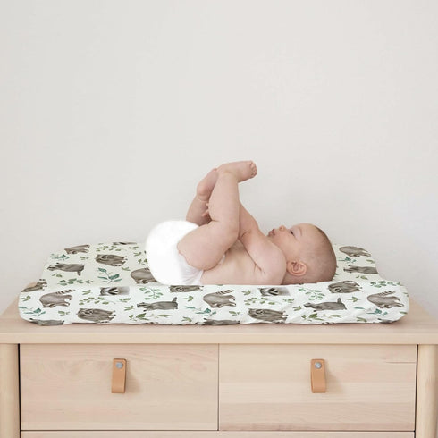 Watercolor Raccoon Changing Pad Cover, Soft Stretchy Snug Fitted Baby Changing Table Mats for Girl Boy, 32" x 16"