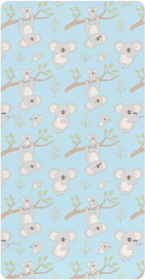miaozhen Cotton Baby Crib Sheets Soft Stretchy Funny Forestland Animal Koala Blue Crib