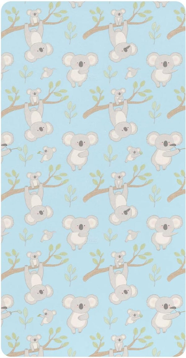 miaozhen Cotton Baby Crib Sheets Soft Stretchy Funny Forestland Animal Koala Blue Crib