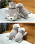 Husky Plush Pillow, Huskie Stuffed Animal Toy, Puppy Throw Pillow for Kids and Adults (13.7 Inch)
