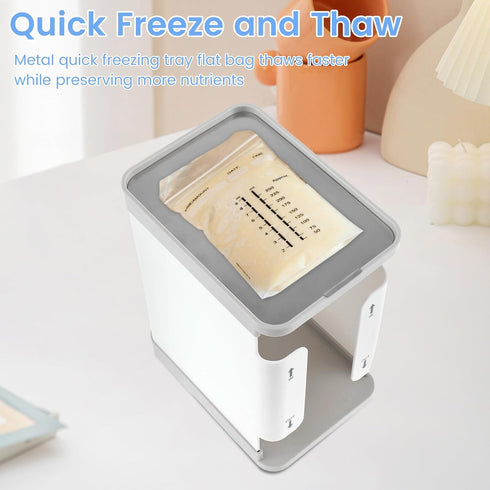 ZJRDYYK 60 OZ Breastmilk Storage Container, Freeze Organizer for Breast Milk Storage Bags, First-in First-Out Breast