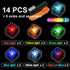 Light Up Bricks Kits Accessories Pack, 14pcs Classic 2x2 Clear LED Building Blocks Toys, Compatible with Major Brands